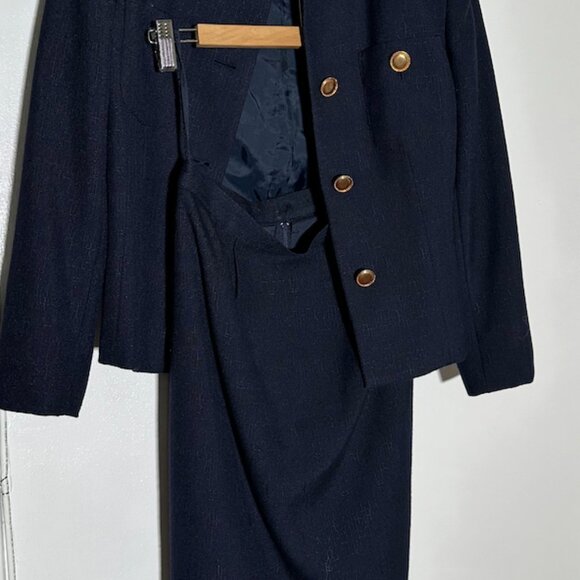 Vintage Casper navy skirt suit - size 2 - Picture 3 of 15